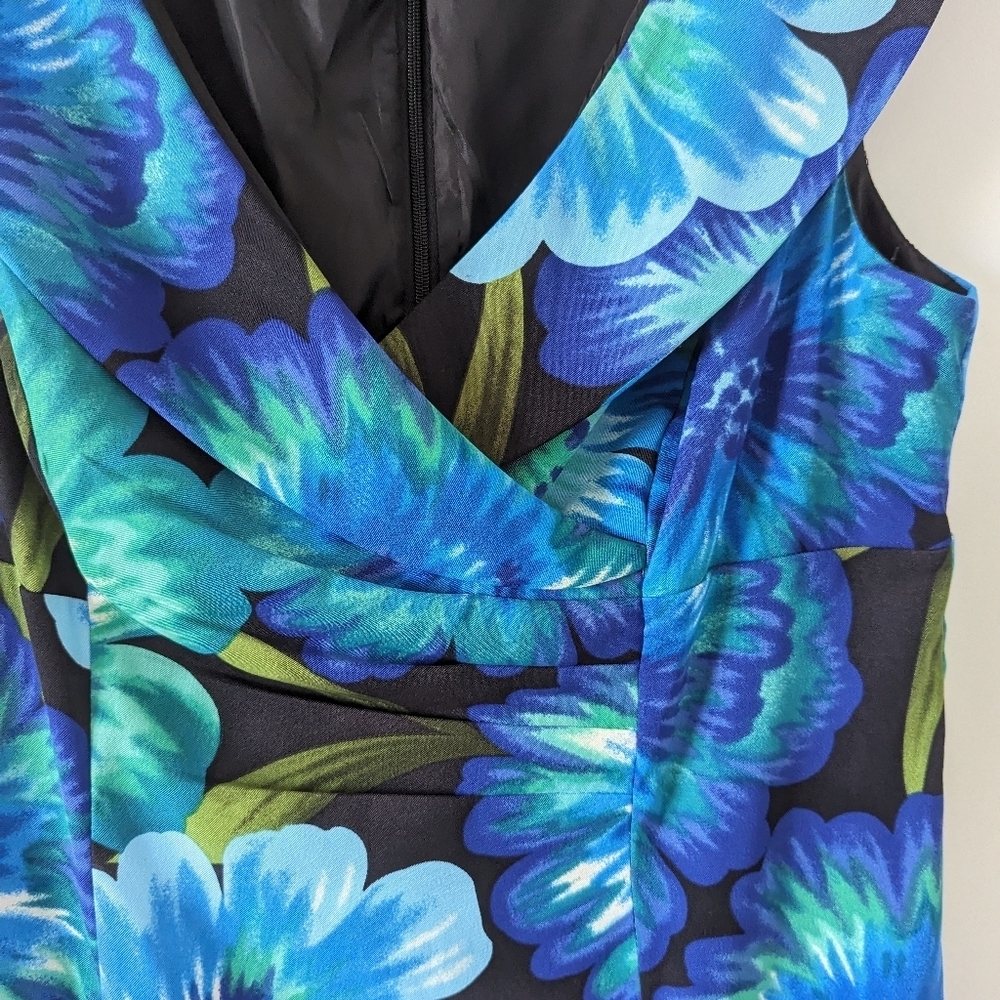 BCX Vibrant Floral Sleeveless Sheath Dress - Size 14 - Picture 3 of 13